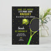 Arrière - plan noir Tennis Invitations Anniversair (Debout devant)