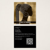 Arrière - plan or Carte de visite Hair Braider (Devant & derrière)