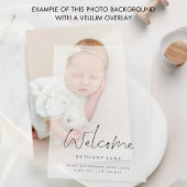 Arrière - plan photo pour Vellum Faire-part de nai