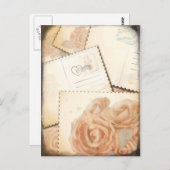 Arrière - plan romantique rétro, carte postale (Devant / Derrière)