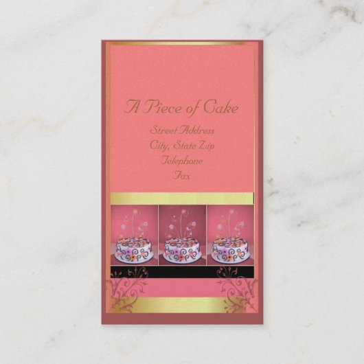 Arrière - plan rose de cartes de visite de gâteau (Devant)