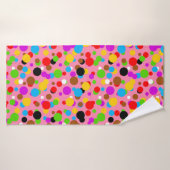 Arrière - plan rose Pois colorés (Serviette de bain)