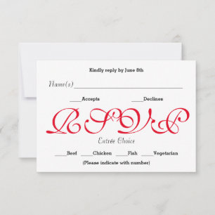 Arrière-plan rouge - Carte de réponse à la récepti