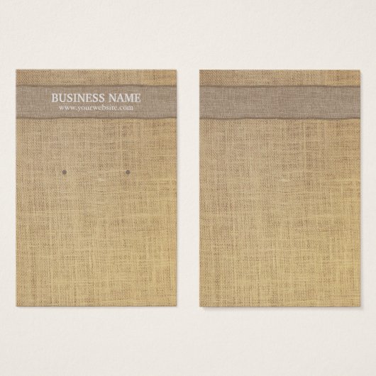 Arrière - plan Rustic Burlap de la carte d'afficha (Devant & derrière)