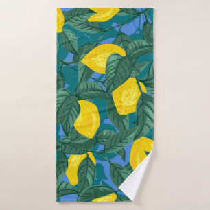 Arrière - plan sans couture avec citrons et feuill