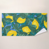 Arrière - plan sans couture avec citrons et feuill (Serviette de bain)