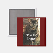 Arrière - plan Tabby Cat Magnet Maroon (Recto/Verso)