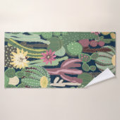 arrière - plan transparent avec cactus (Serviette de bain)
