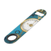 Arrière - plan turquoise à vapeur avec engrenages (Devant angulaire)