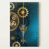 Arrière - plan turquoise à vapeur avec engrenages (Dos)