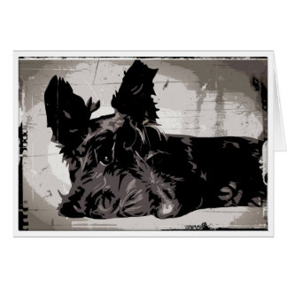 Arrière - plan urbain de Terrier d'écossais