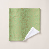 Arrière - plan vert motif or paisley (Gant de toilette)
