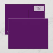 Arrière - plan violet sur carte postale (Devant / Derrière)
