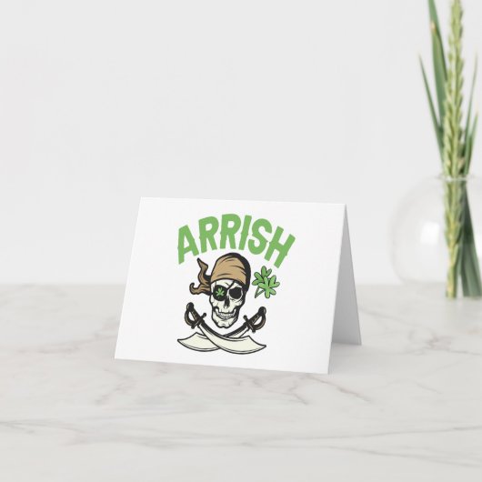 Arrish Irish Pirate Funny St Patrick's Day Gift Bedankkaart (Voorkant)
