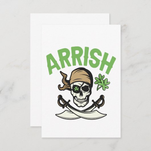 Arrish Irish Pirate Funny St Patrick's Day Gift Bedankkaart (Voorkant / Achterkant)