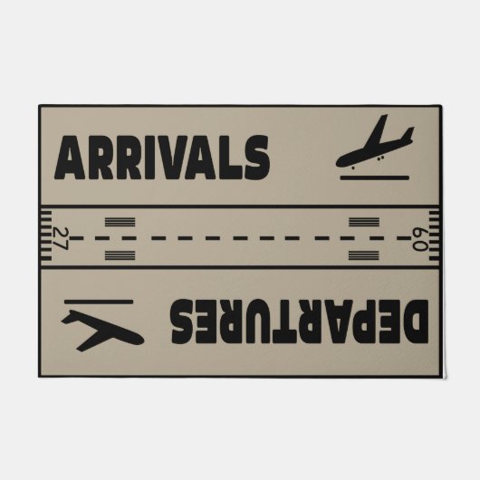 Arrivals & Departures Doormat, Funny Airplane Deurmat (Voorkant)
