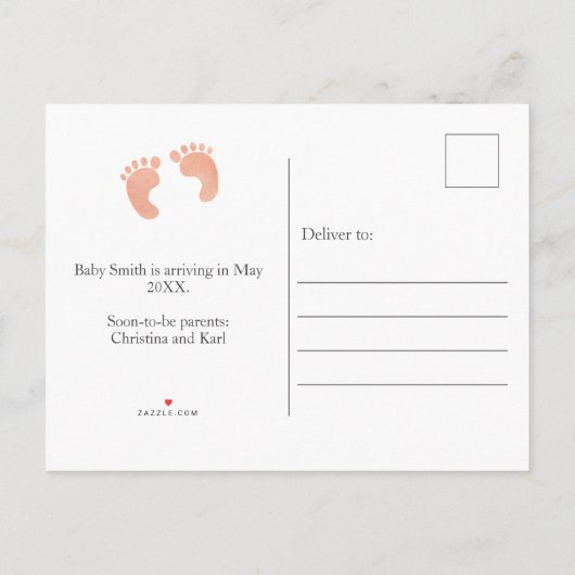 Arrive Bientôt Carte Postale d'Annonce de Grossess (Dos)