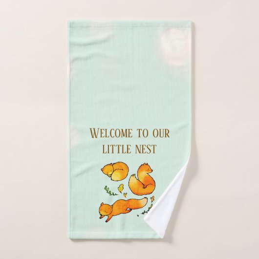 Arrivée de bébé dans les bois Nouveau-né (Serviette à main)