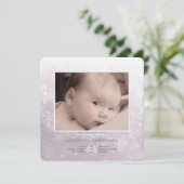 Arrivée d'hiver Sq Rose. Faire-part de naissance p (Debout devant)