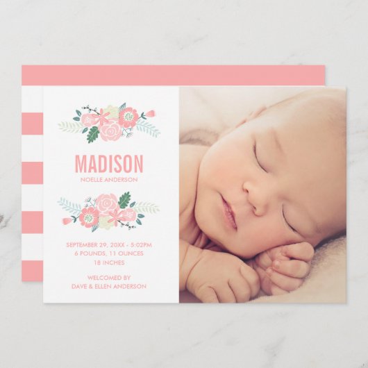 Arrivée douce | Faire-part de naissance (Devant / Derrière)