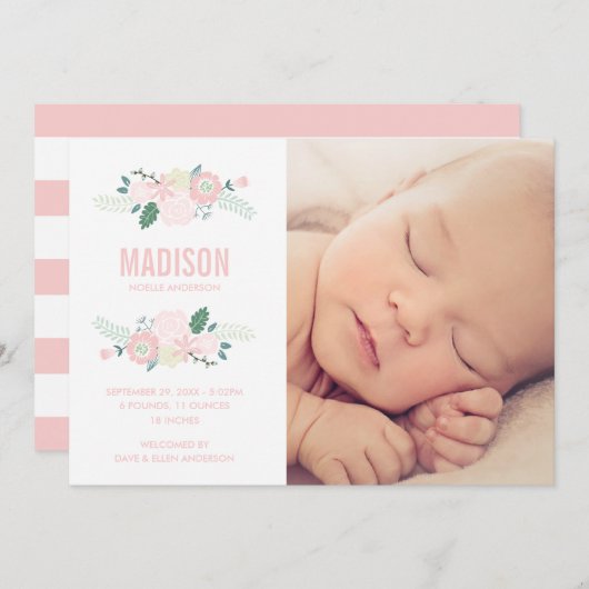 Arrivée douce | Faire-part de naissance (Devant / Derrière)