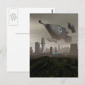 Arrivée géante de vaisseau spatial 2 carte postale (Devant / Derrière)