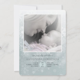 Arrivée hivernale Faire-part de naissance photo ve