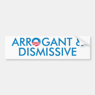 Arrogant en afwijzend bumpersticker