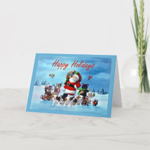 Arrogante Koning Charles Spaniel Christmas Santa Feestdagen Kaart