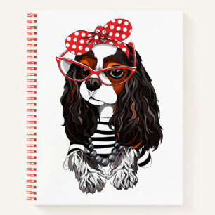 Arrogante Koning Charles Spaniel van Parijs met Notitieboek