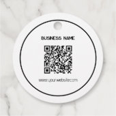 Arrondi blanc minimal avec logo accroché étiquette (Dos)