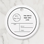 Arrondi blanc minimal avec logo accroché étiquette (Devant)