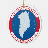 Arrondi Emblème Rouge Groenland Carte Ornement (Gauche)