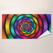 Arrondi et psychédélique coloré Art moderne fracta (Serviette de bain)