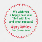 Arrondi métal Noël Ornement Vacances Texte personn (Recto)