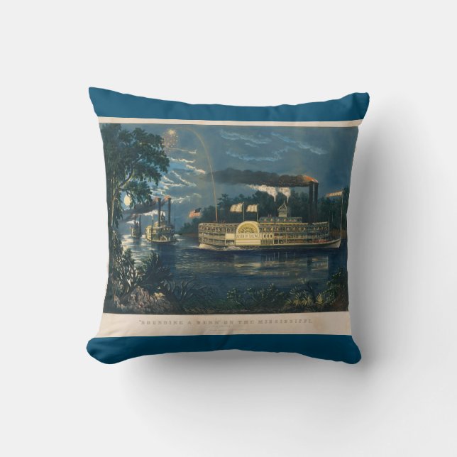 "Arrondir un virage" sur le coussin du bateau du M (Recto)