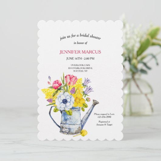 Arrosage Can Bouquet Douche Invitation (Debout devant)