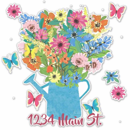 Arrosage peut fleurs boîte aux lettres autocollant (Devant)