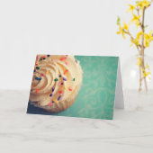 Arrose la carte de voeux de petit gâteau (Fleur jaune)