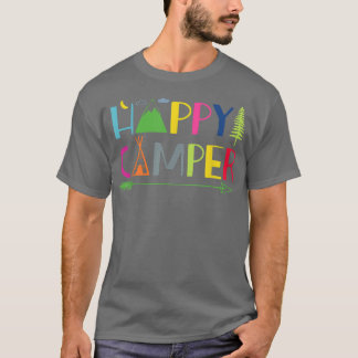 Arrow Camper Gelukkig Zomer Kamp Kampeer Geschenk  T-shirt