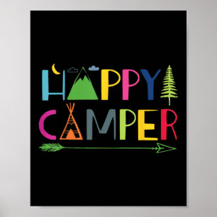 Arrow Camper Happy Summer Camp Camping Gift Mannen Poster