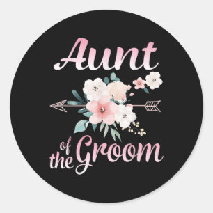 Arrow die een gelukkige tante van de Groom Bride H Ronde Sticker