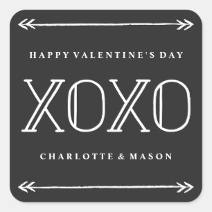 Arrow Frame Sticker Saint Valentin - Noir