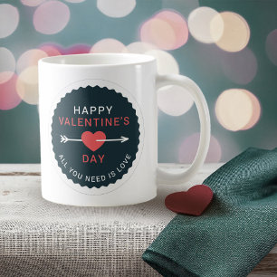 Arrow Heart Happy Valentine's Day Koffiemok