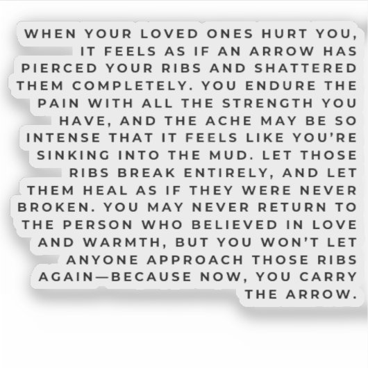 Arrow of Strength – Emotional Quote Sticker (Devant)