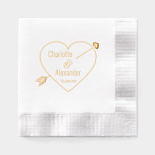 Arrow Pierced Heart Ampersand Couple Names Date