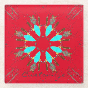 Arrowhead Feathers Pow-wow Thunder_Cove Glazen Onderzetter