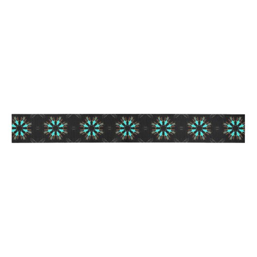 Arrowiad Feathers Pow-wow Pattern Thunder_Cove Grosgrain Lint (Voorkant)