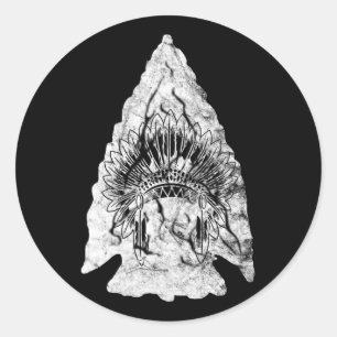 Arrowiad Hunter Native American Arrowiad Hunting Ronde Sticker