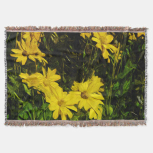 Arrowleaf Balsamroot Yellow Wildflower Abstract Deken